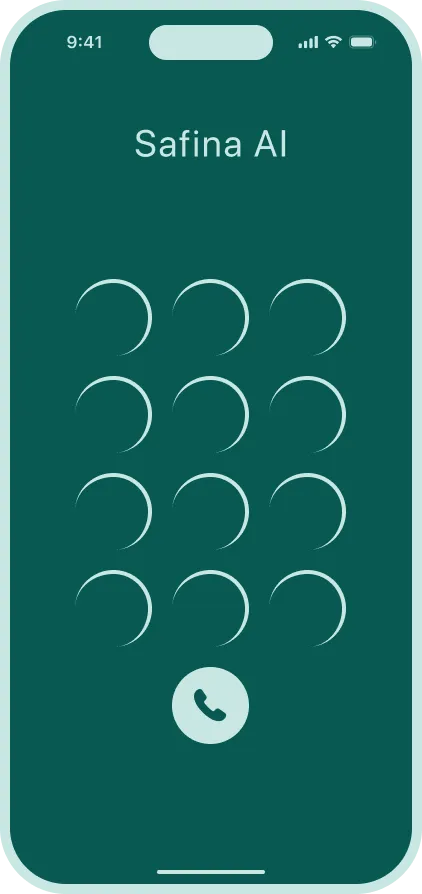 Safina AI Anruf auf dem Smartphone
